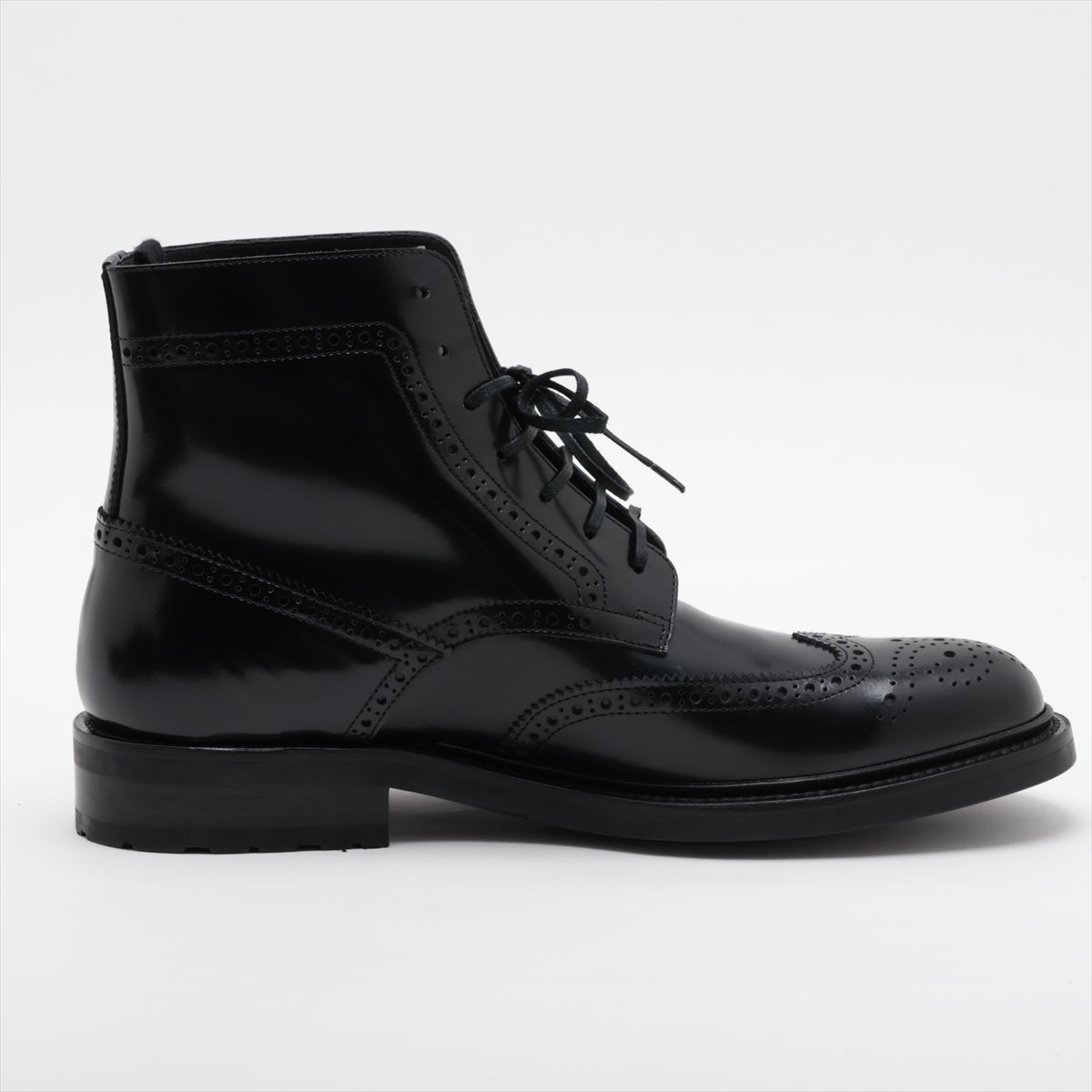 Saint Laurent  Leather Shoes 44 Men Black 584727 Wing Chip