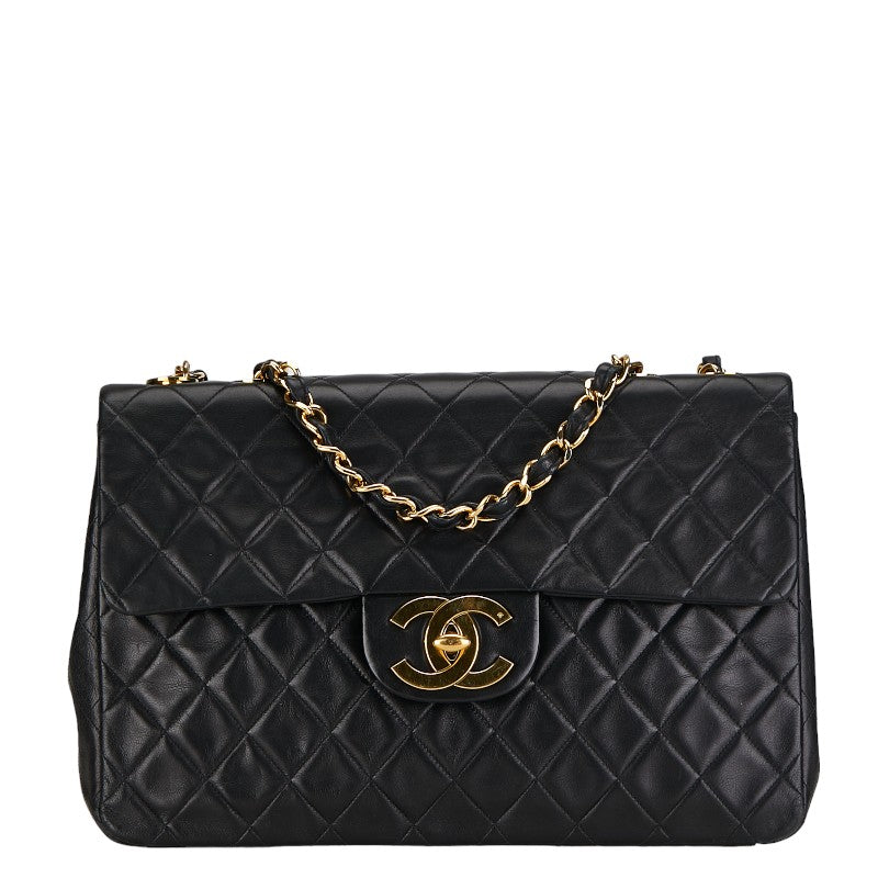 Chanel Matrasse Coco Double Flap Chain Shoulder Bag Black G   CHANEL