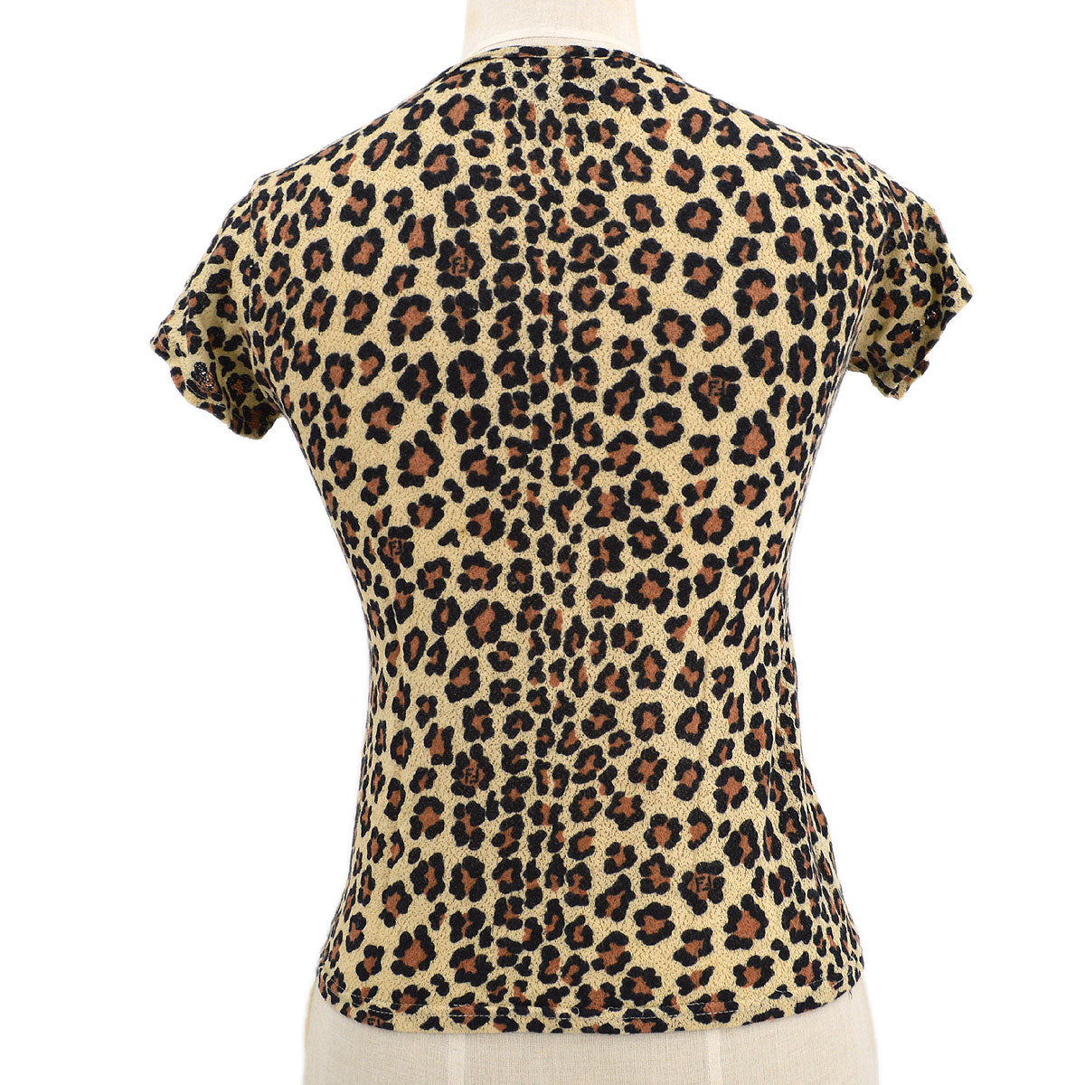 FENDI 1980s Leopard T-Shirt Beige #42