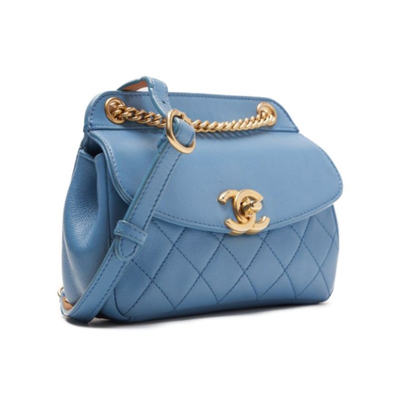 CHANEL 【CHANEL】 Mini Traverse Roundflip Chain Shoulder  Blue (Gen Gold ) Shoulder Bag Miniature Shoulder Bag  Bag Hybrid 【 Ship】 Acoustic Online