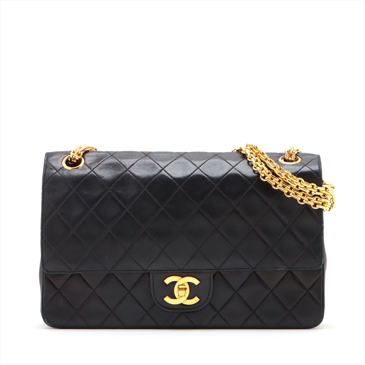 Chanel Matrasse  Double Flap Double Chain Bag Black G