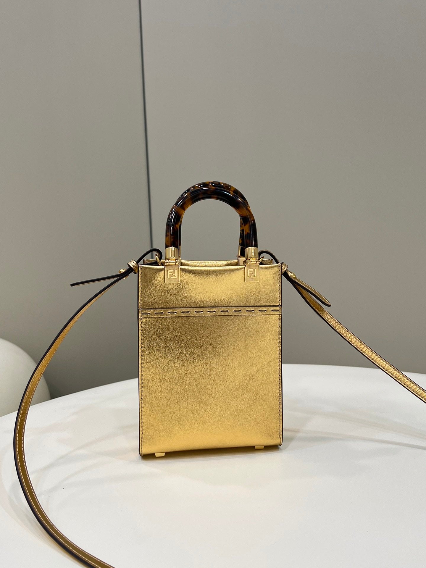 Fendi Mini Sunshine Shopper Gold