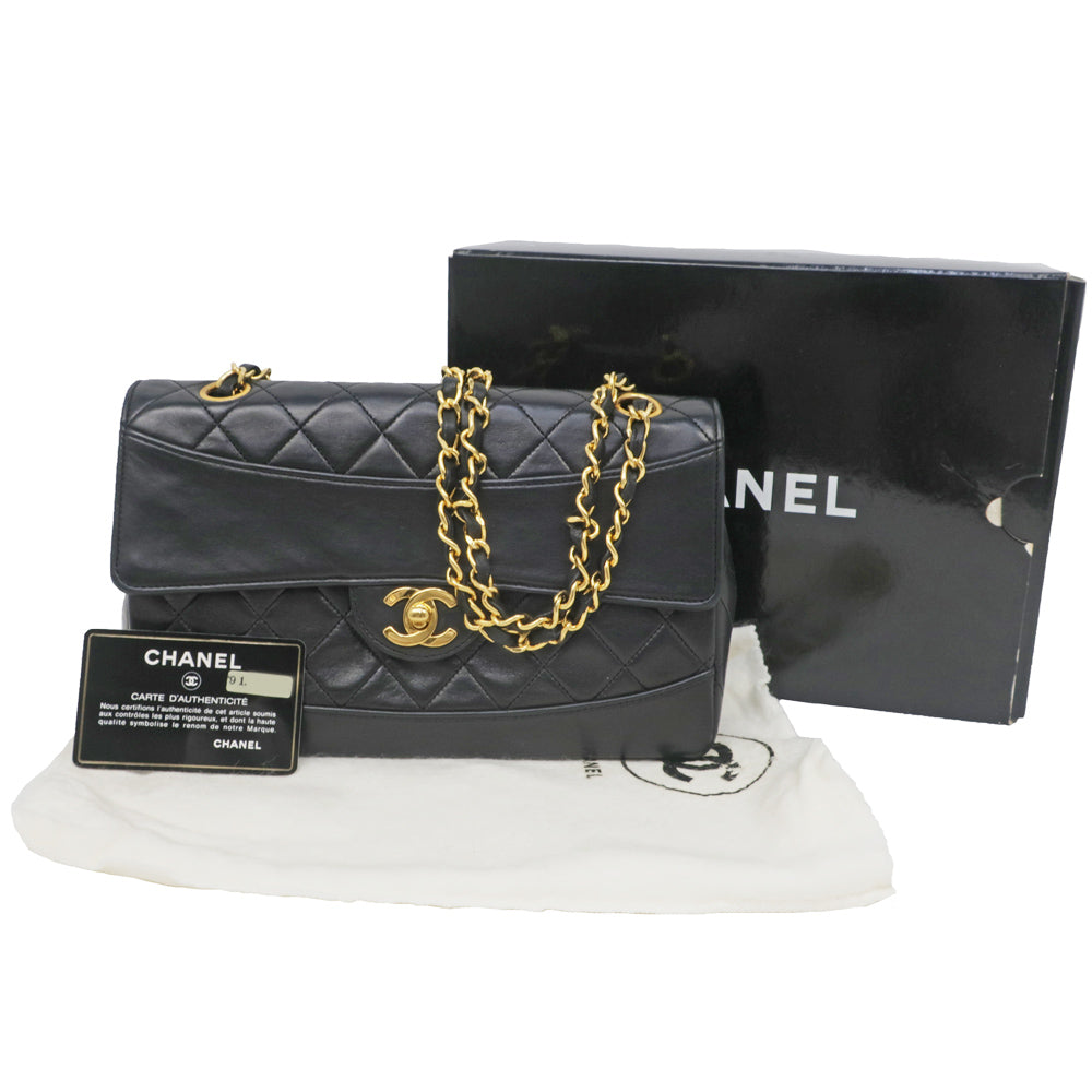 CHANEL Chanel Matrasse Diana W Chain Shoulder Bag  Removable Pochette  Black