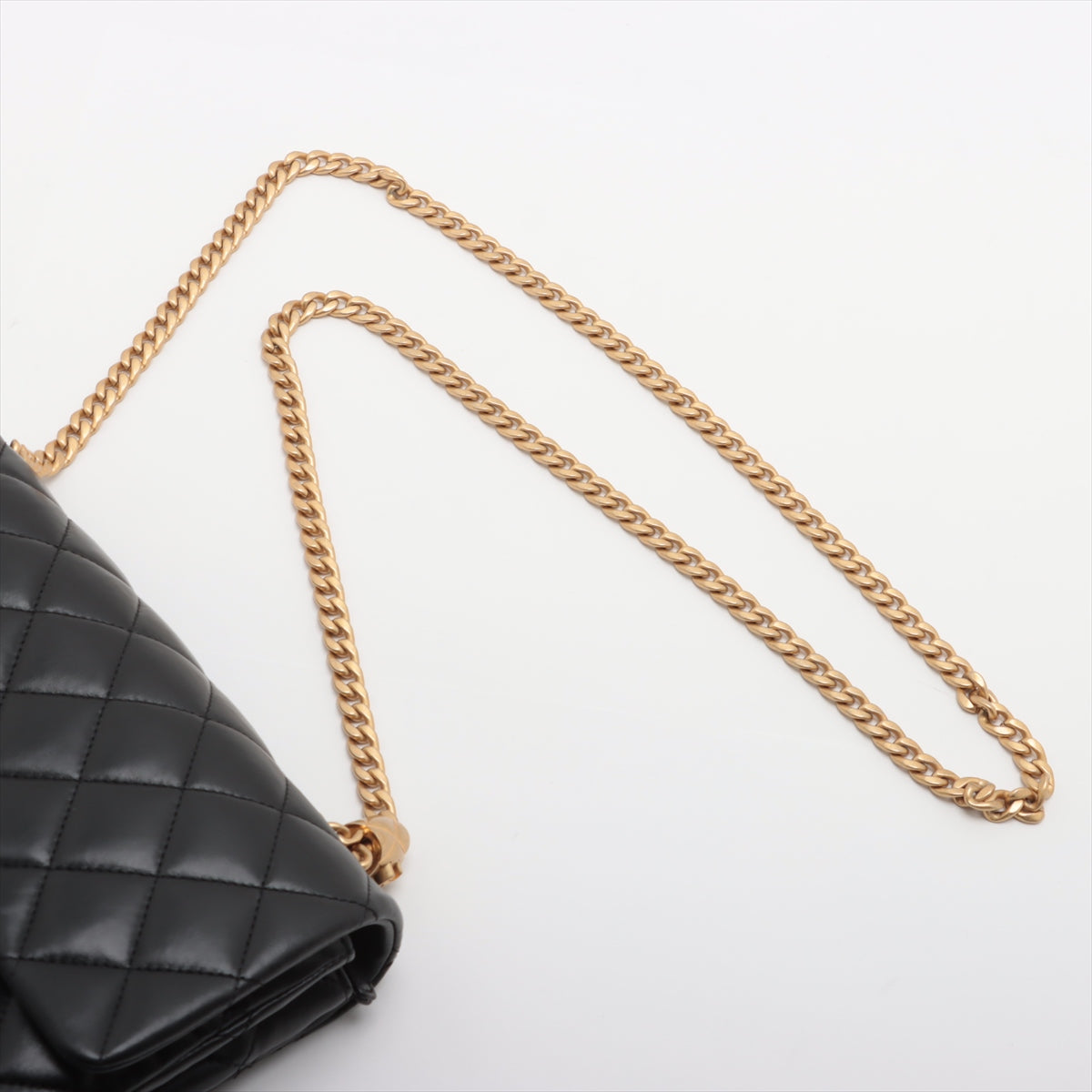 Chanel Matrasse Leather Chain Shoulder Bag Black G  AS3393