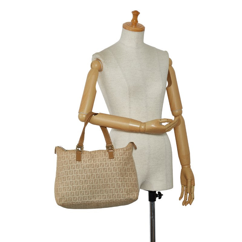 Fendi Zubkino Handbags 8BH138 Beige Canvas Ladies Fendi