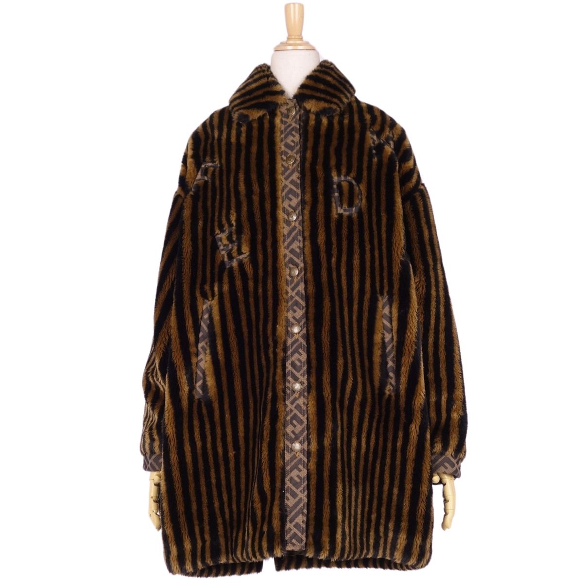 Vint Fendi Fendi Coat Zucca Pekan EcoFour   Made in Italy I40 (M equivalent) Brown -Two-Two-Two-Two-Two-Two-Two-Two-Two-Two-Two-Two-Two