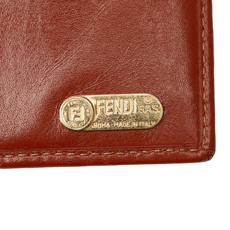 Fendi Pekan Three Folded Wallet Compact Wallet 30959 Black Brown PVC  Fendi