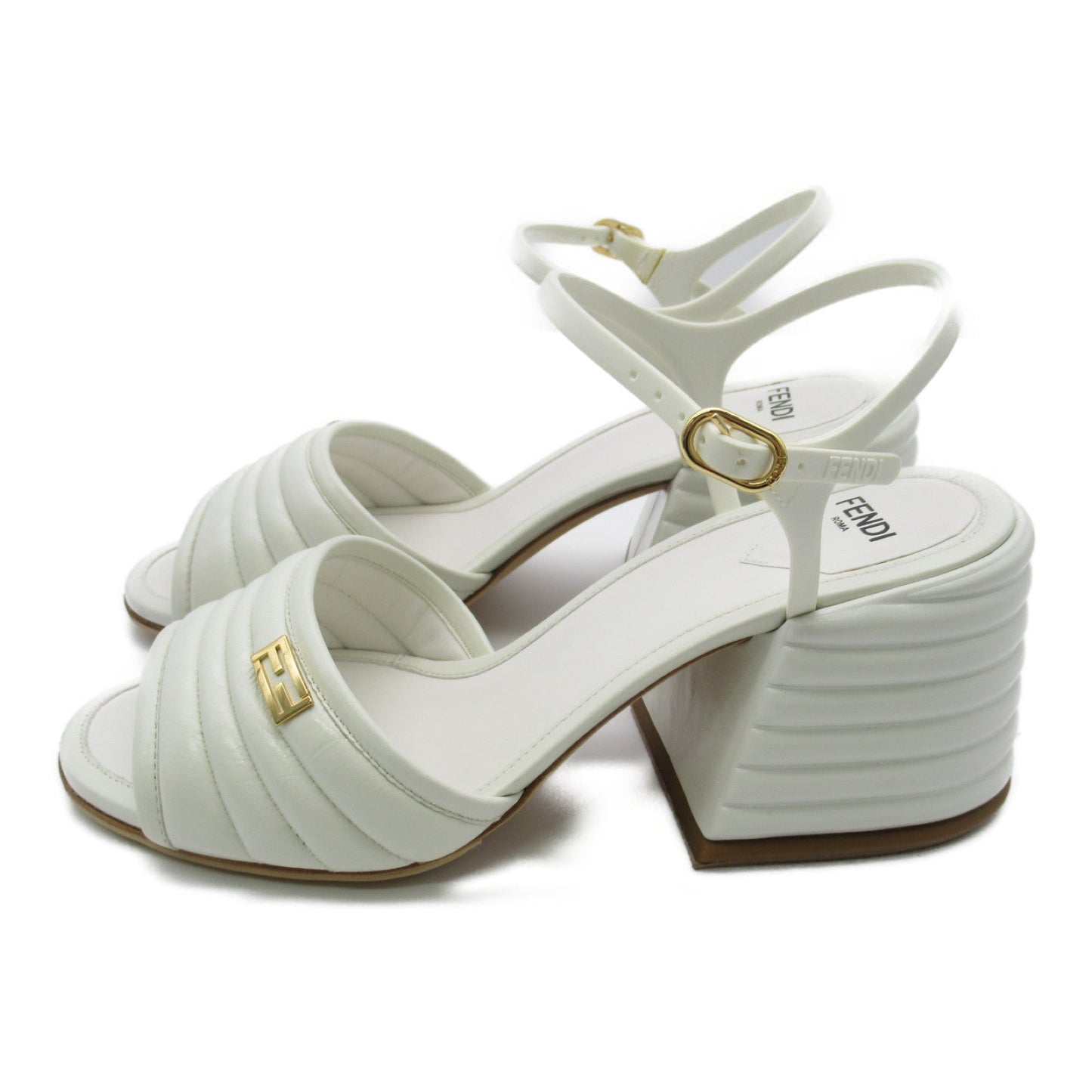 Fendi Fendi FF Promenade Sandalss Shoes Leather  White