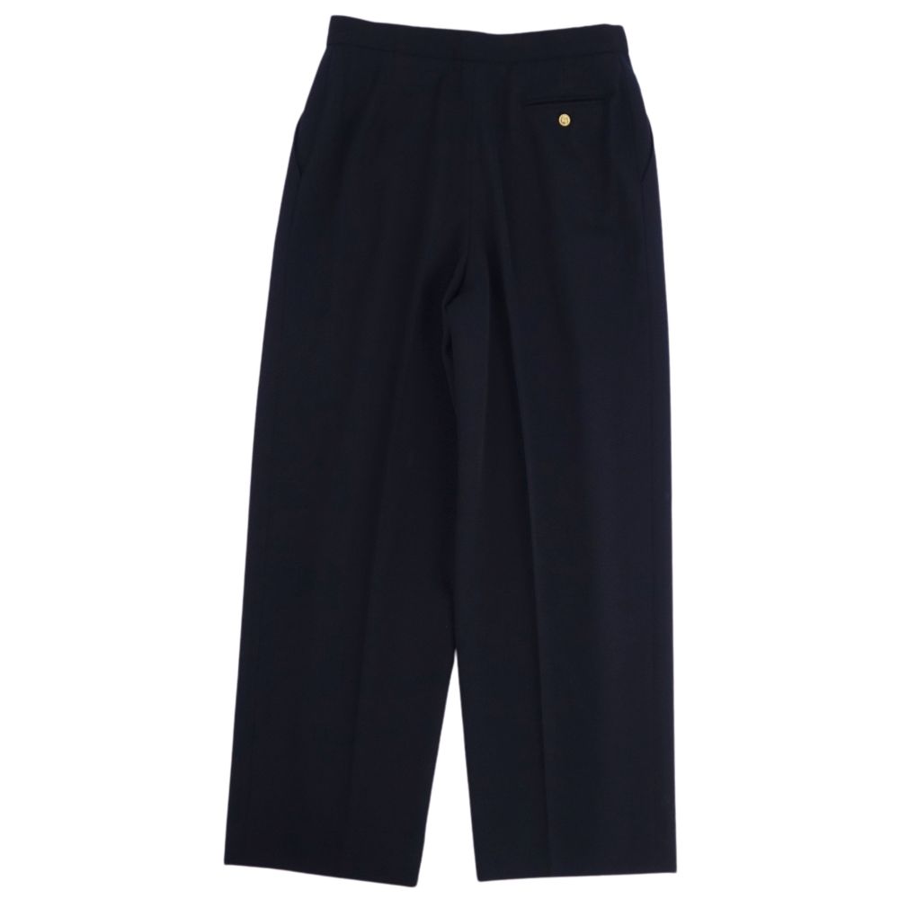 Vint Chanel Chanel Pants  Clover Button Wool Bottoms  M Equivalent Navysic Navy