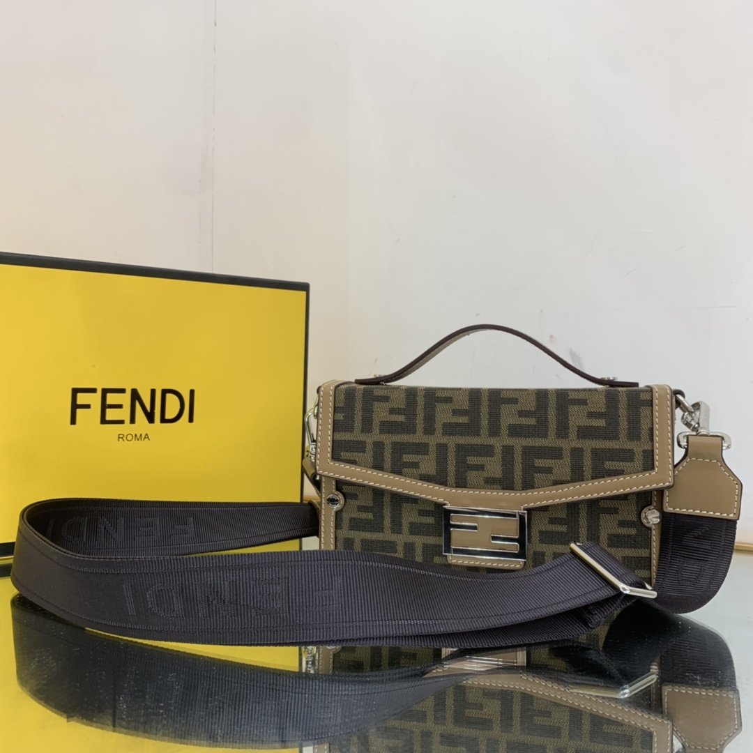 Fendi Baguette Soft Trunk Mini Beige Bag For Woman 10cm/4in