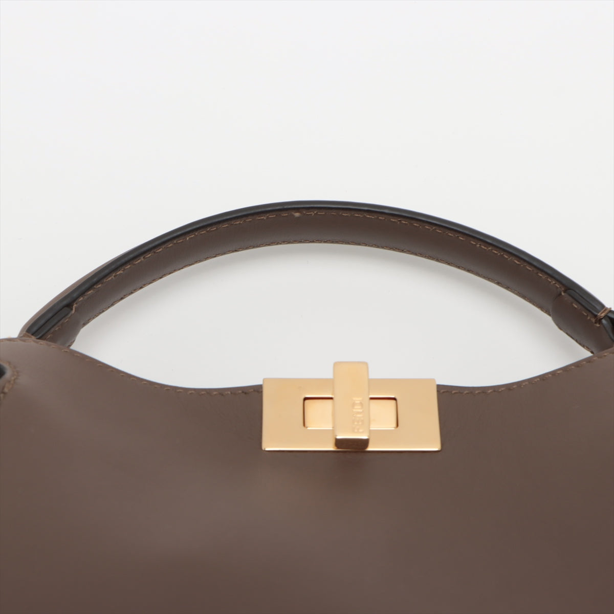 Fendi Peekaboo Essential Leather 2WAY Handbag Brown 8BN302