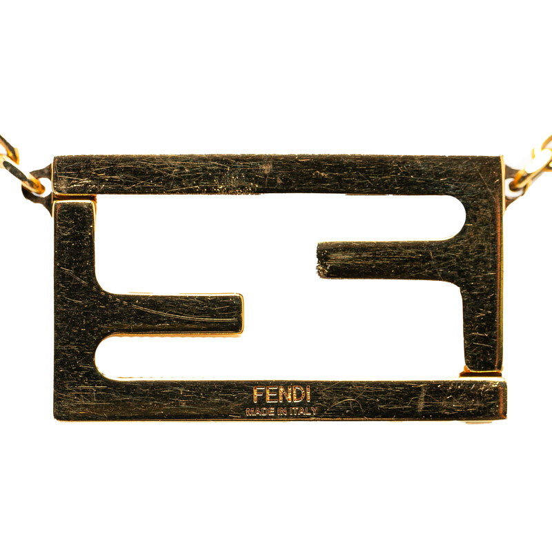 Fendi FF logo line stone chain necklace g metal ladies Fendi