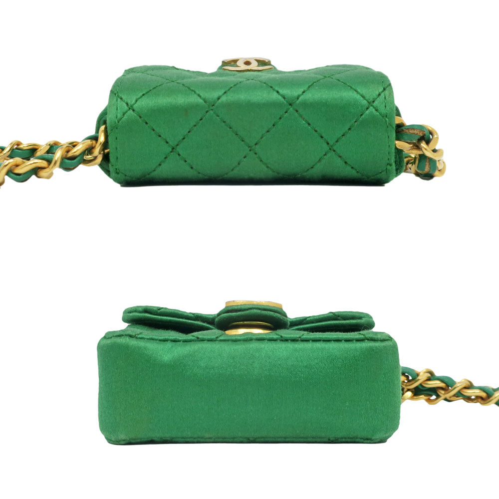 Chanel Mini Matrasse Chain Sheldon 1770466 Green Green GD G  Satin