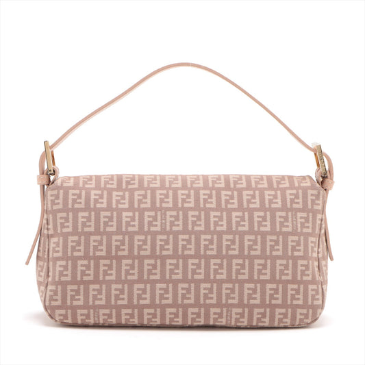 Fendi Zuo Mambacket Canvas  Leather Shoulder Bag Pink 8BR003