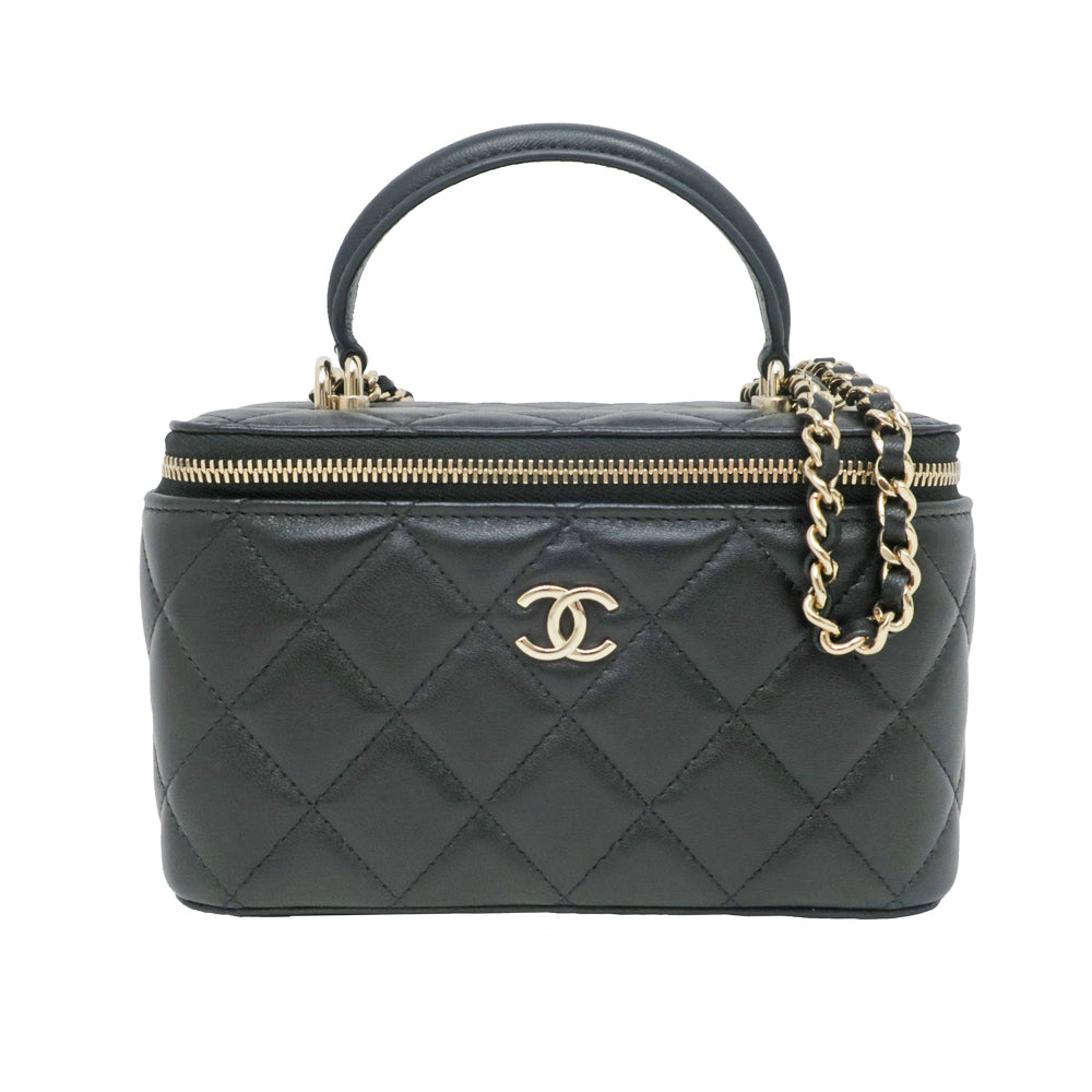 Chanel Vanity Handbag Black  G  AP2199 Women's  Pouch