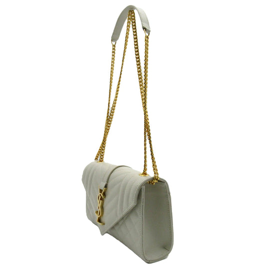 Saint Laurent Chain Shoulder Bag Leather Bag White 600195BOW919207