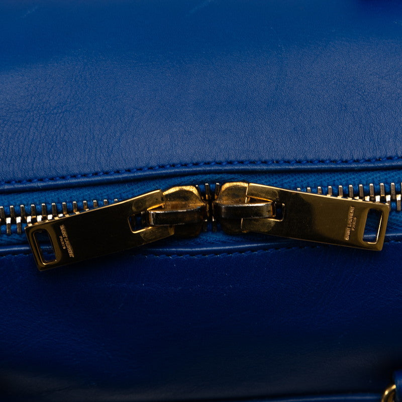 Saint Laurent Mini Duffle in Calf Leather Blue 330958