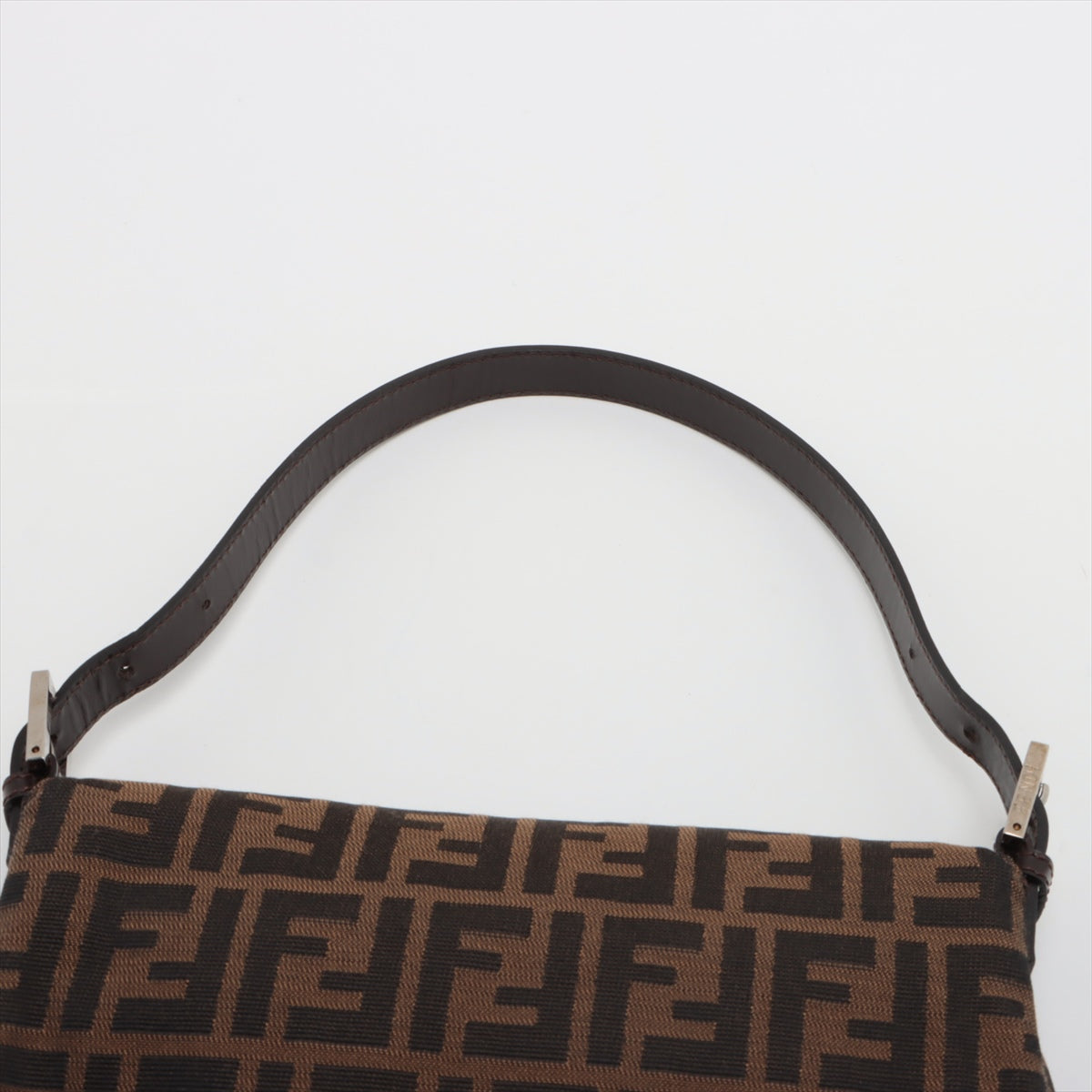 FENDI Mamma Baguette in Zucca Monogram Canvas Leather Brown