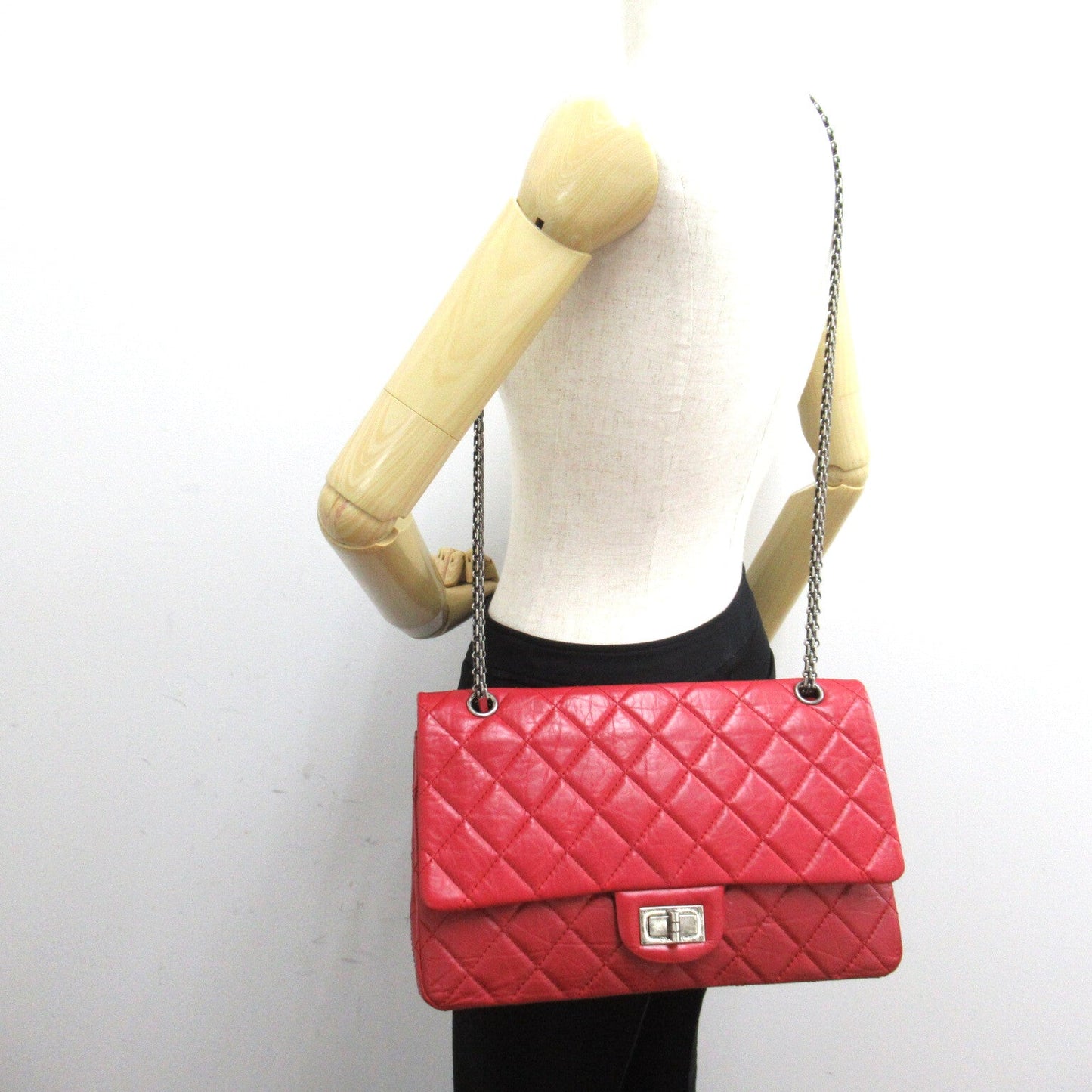 CHANEL 2.55 Chain Shoulder Bag  Red 2.55 Chain Shoulder