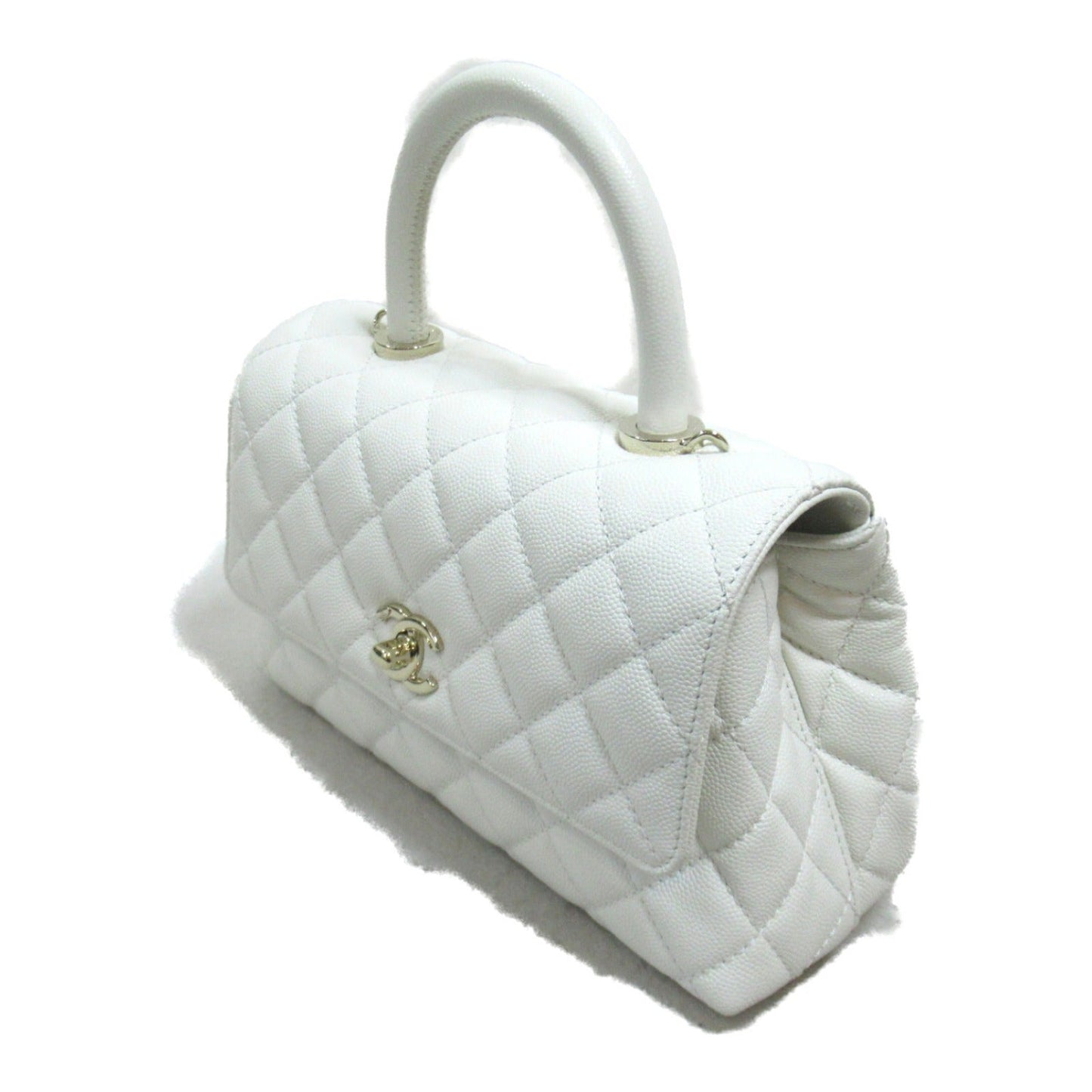 Chanel Coco Handle Matrasse 2w Shoulder Bag 2way Shoulder Bag Caviar S  White A92990