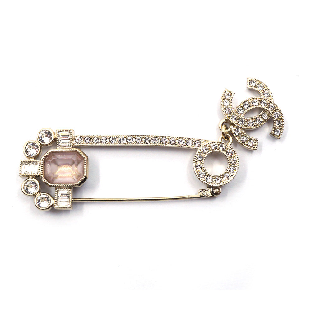 Chanel Pin Brooch Coco Line Stone C22B Accessoires Small  G AB9344