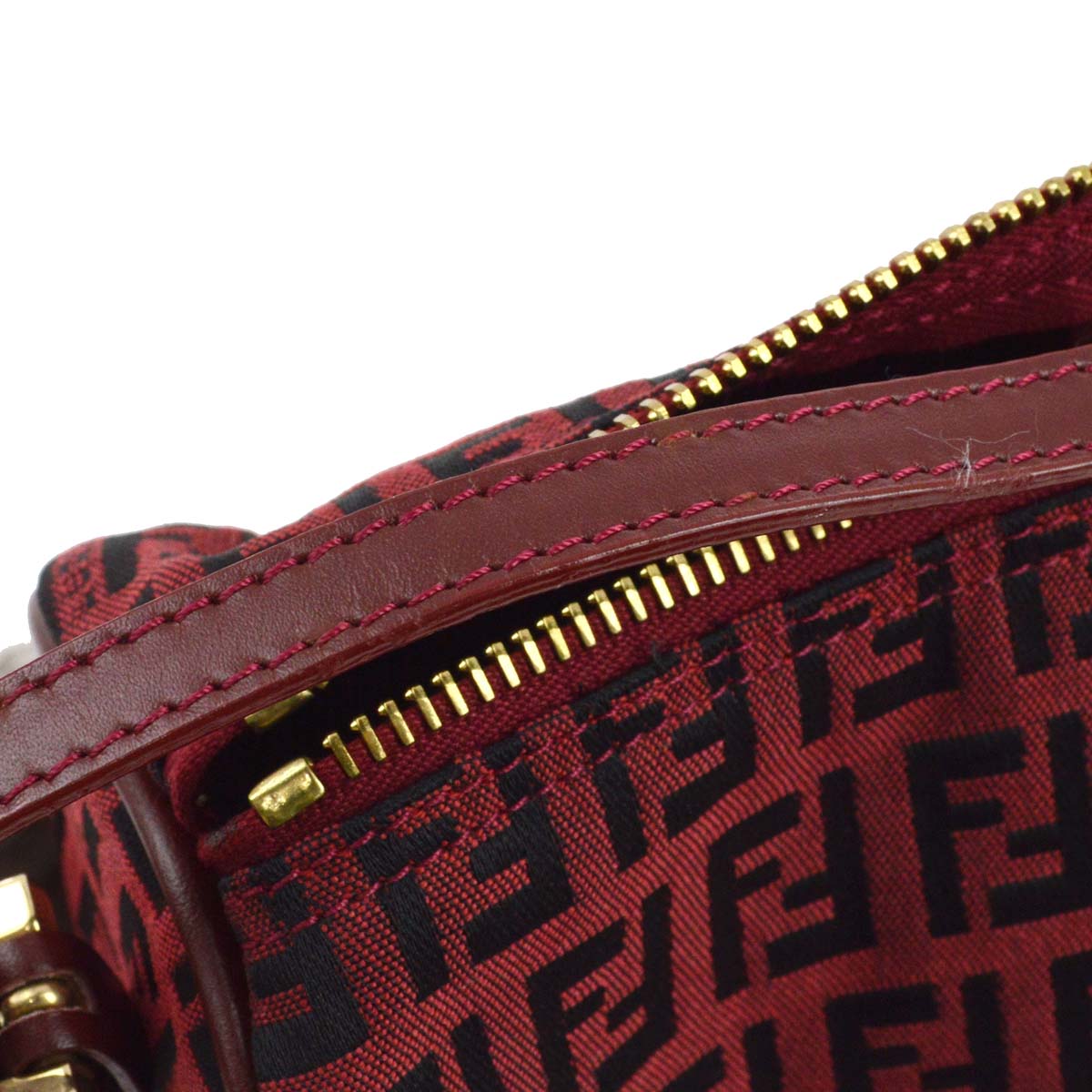 Fendi Red Zucchino Mini Handbag