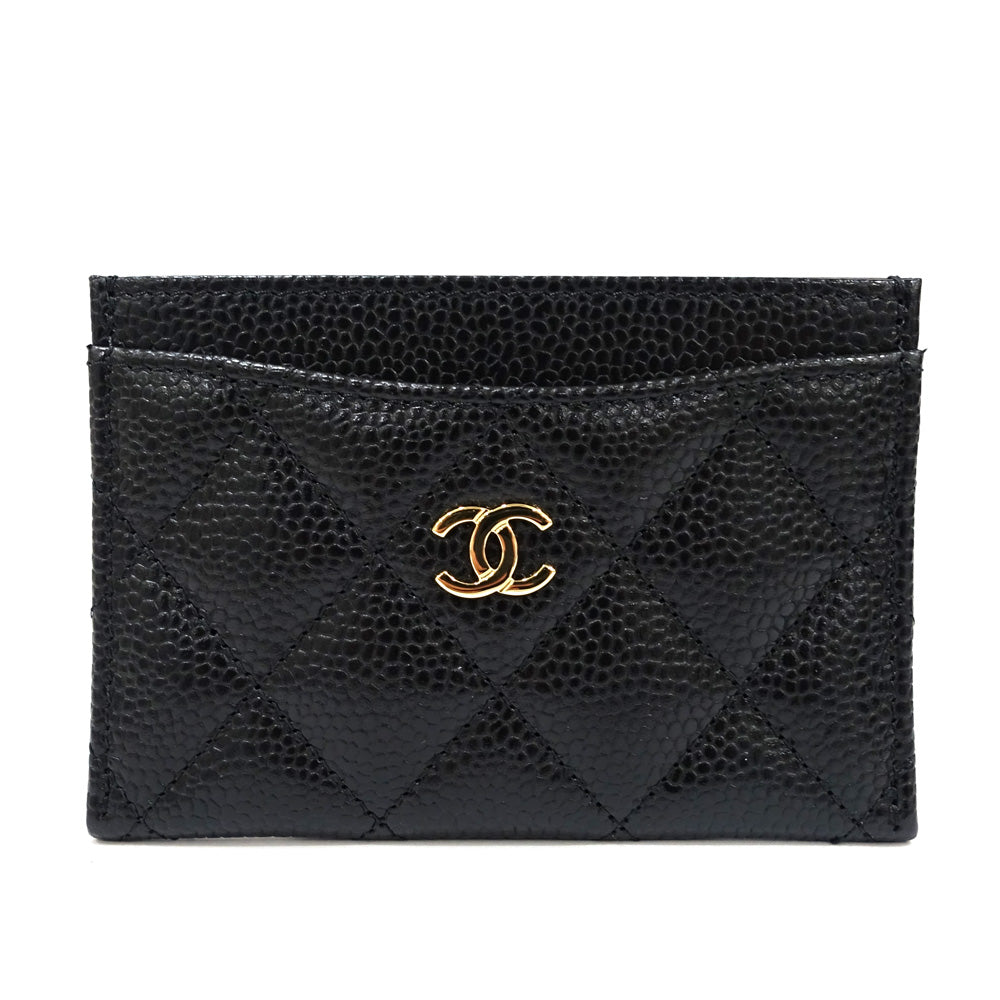 CHANEL Classic Cartridge Classic Cartridge Green  S Caviar Skin Black Coco AP0213