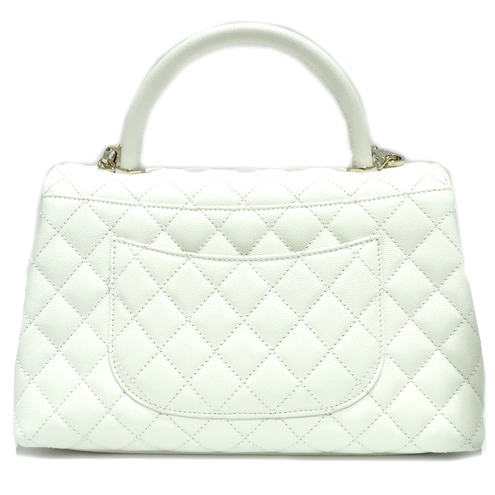 【Chanel】Chanel Coco Handle 28 Shoulder Bag Caviar S Handbag G  A92991 White White  【New】【Unused】