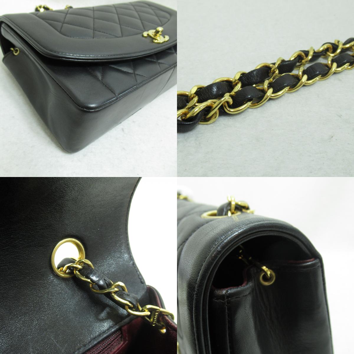 Chanel Diamond Chain Shoulder Bag  Black A01165