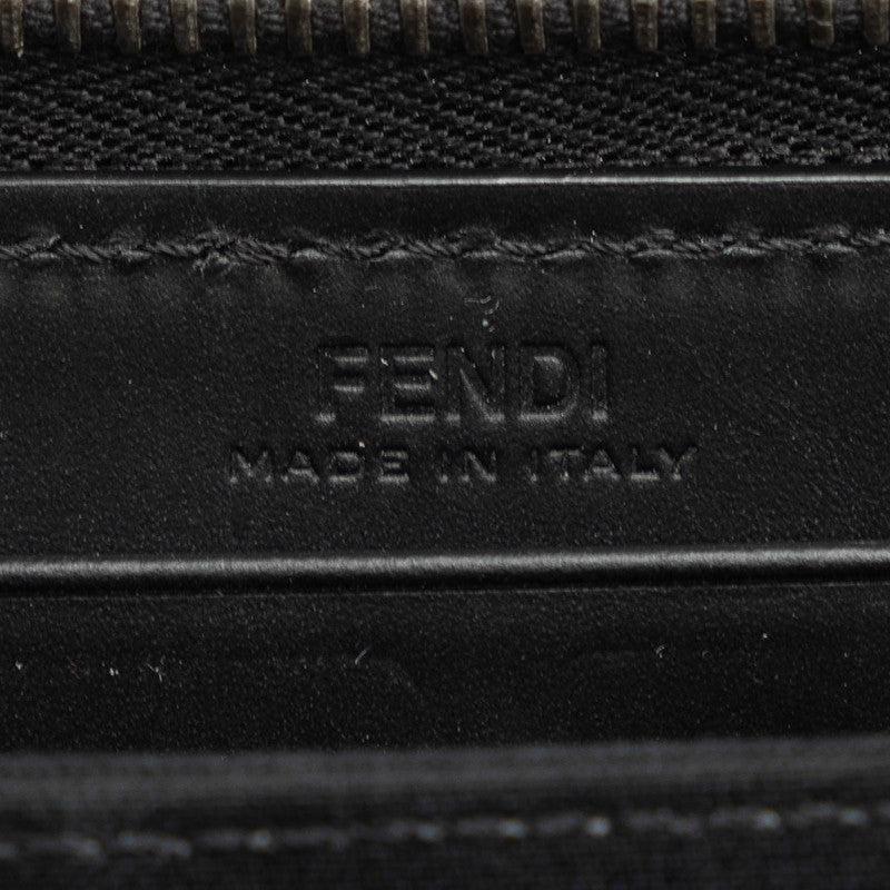 Fendi Microso Round Long Wallet 7M0210 Black Leather  Fendi