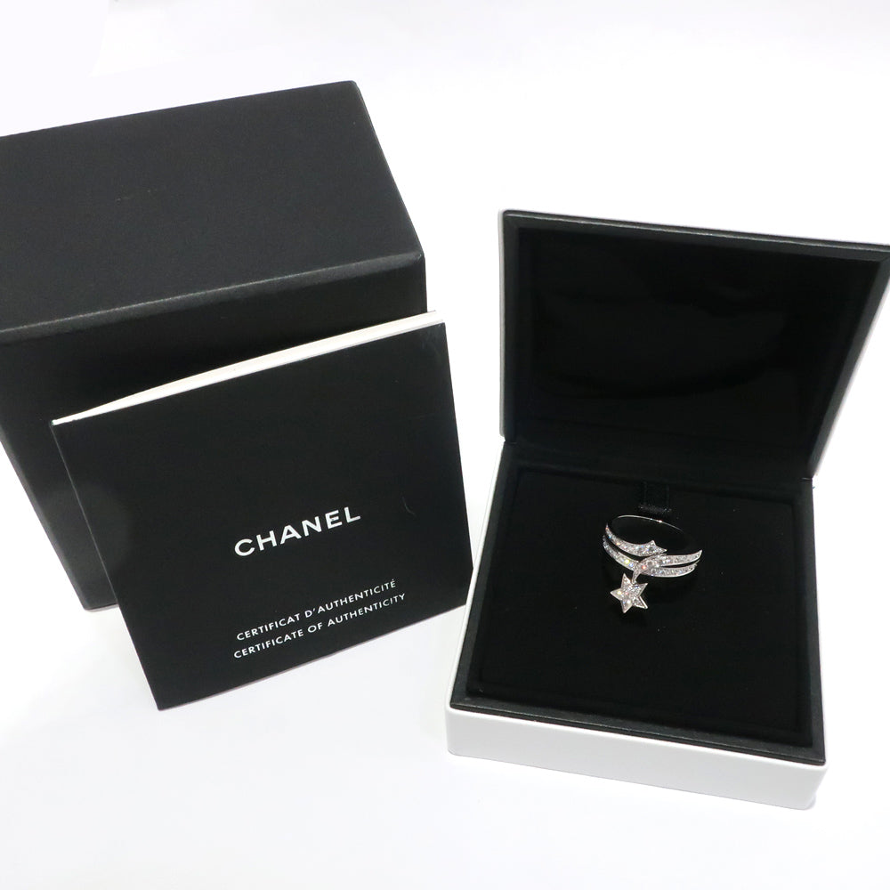 Chanel Jewelry Comet Ring Diamond J10812 K18 White G #58  Star Star Certificate