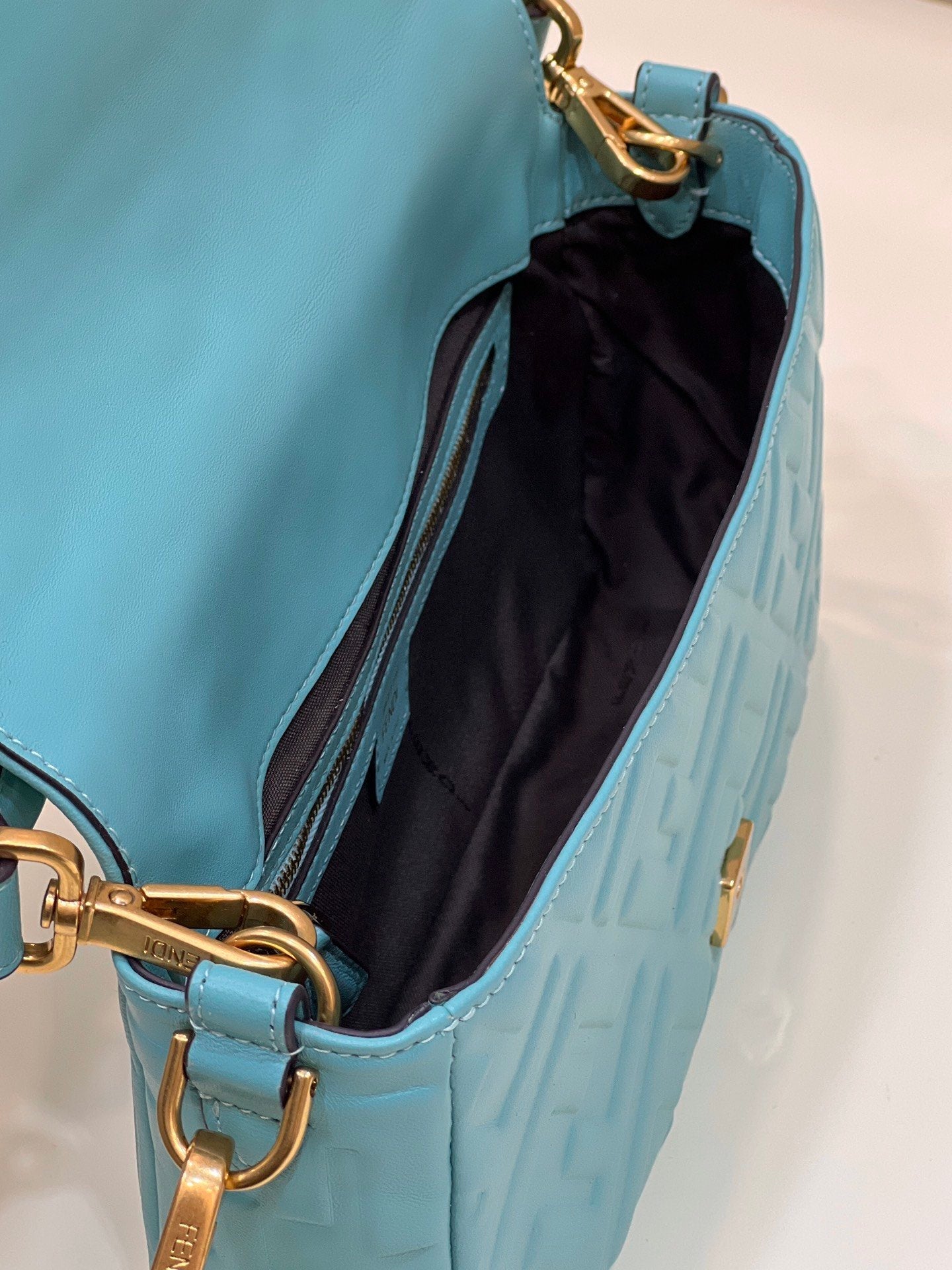 Fendi Baguette Teal Crossbody Bags