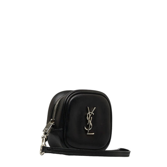 Saint Laurent Round Clutch Bag in Leather Black