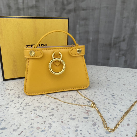 FI Nano Peekaboo Charm Crossbody Yellow Bag For Woman 12cm/4.5in