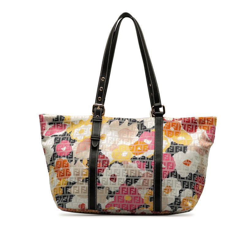 FY Zuchino FLOWER FLOWER MOTIVE Tote BAG 8BH215 WHITE BLACK MULTICOLOR CANDY LEADER LADY FENDI