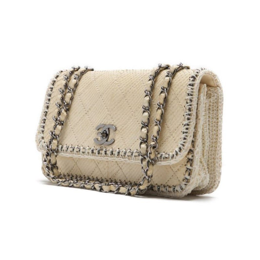 CHANEL 【CHANEL】 Turnrock Chain Shoulder Pearson Leather Ivory (Silver G)  Shoulder Bag Ladies Shoulder Bag 【 Delivery】 Ladies Shoulder Bag Free Delivery Ladies Shoulder Bag Free Delivery Ladies Shoulder