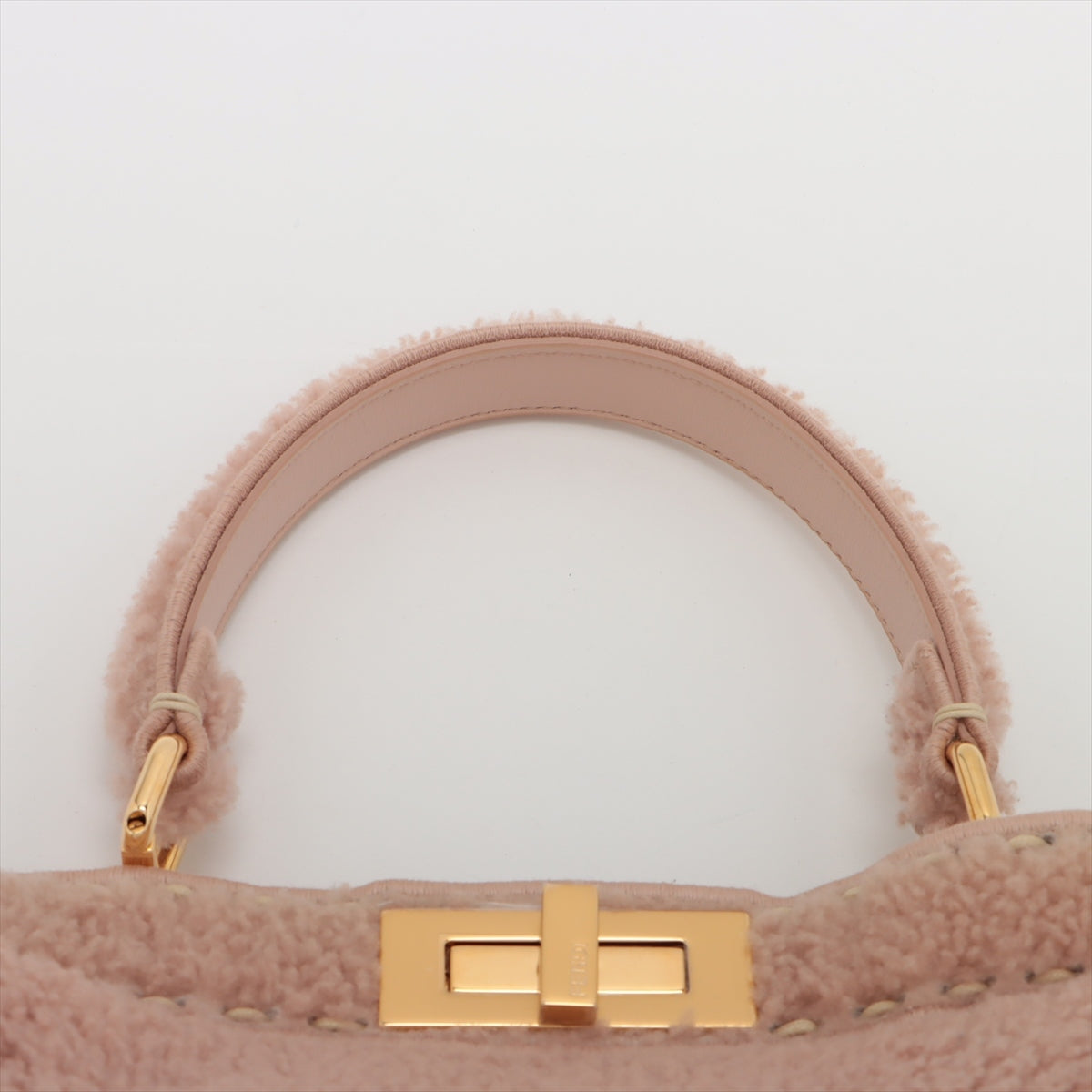 Fendi Peekaboo Icy Yu Medium Mouton 2WAY Handbag Pink 8BN321