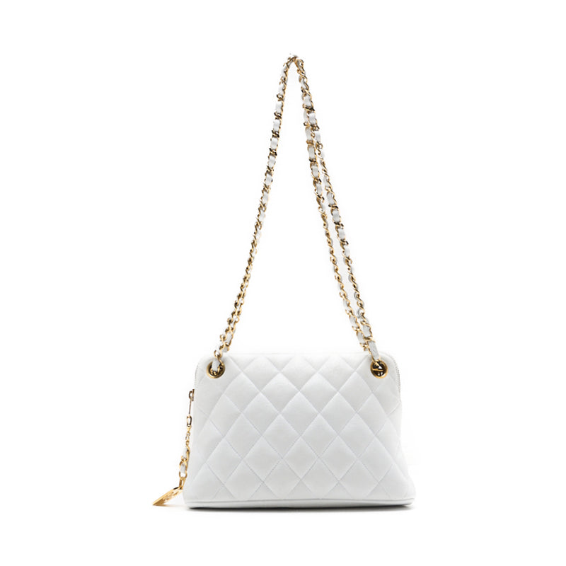 Chanel Matrasse Double Chain Shoulder   Charm  White  Shoulder Bag Mini Shoulder Bag  Bag Hybrid 【 Ship】  Yaboo Online