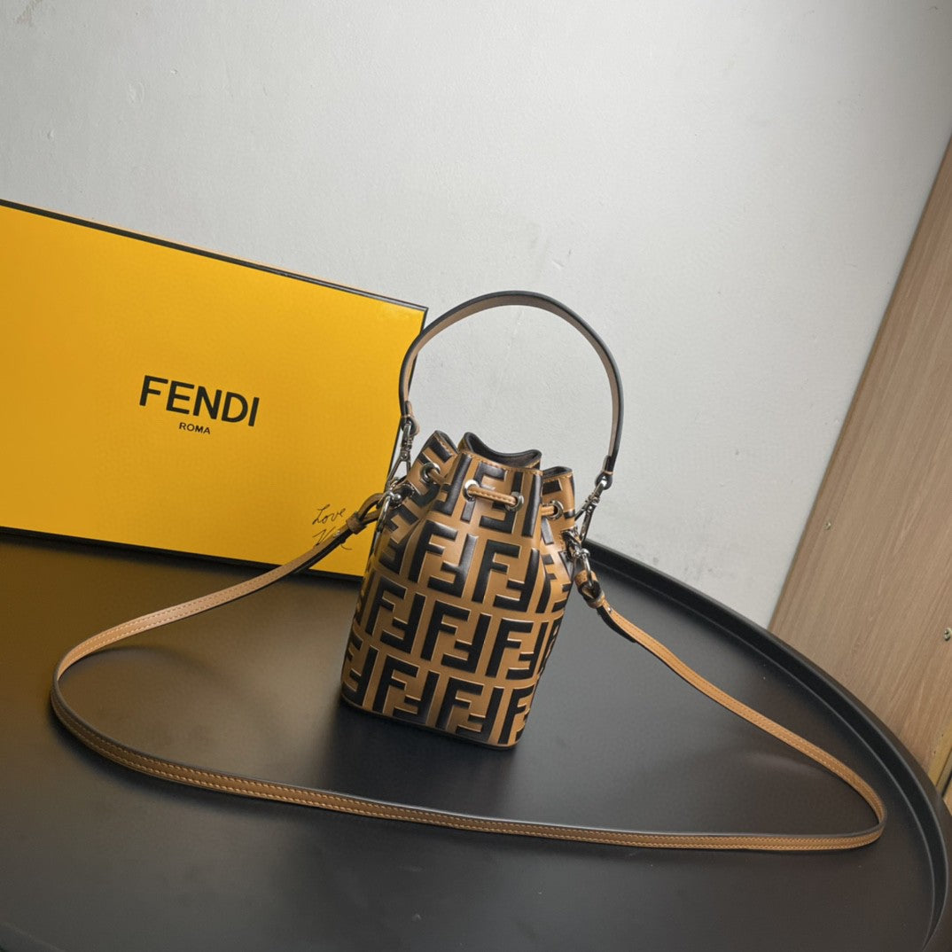 Fendi Mon Tresor Light Brown Mini Bag For Woman 18cm/7in