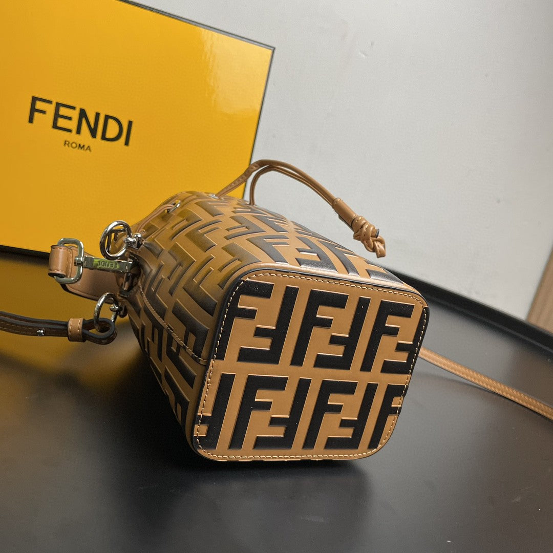 Fendi Mon Tresor Light Brown Mini Bag For Woman 18cm/7in