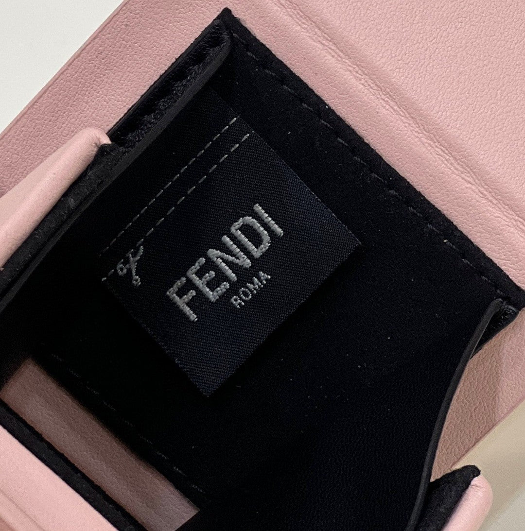 Fendi Logo Box Keychain Pink Charm Bag For Woman 8cm/3in