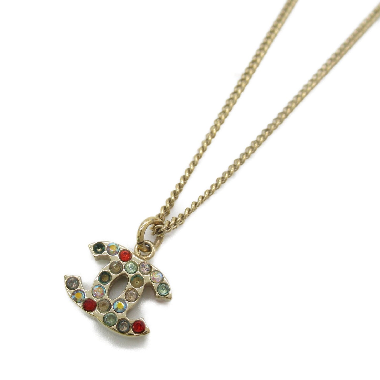 Chanel Coco Necklace Collar Jewelry GP (Gen ) Rhinestone  Gold /Multi-Color 【Multi-Color】 Rhinestone