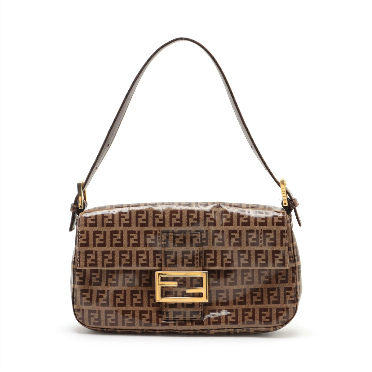 Fendi Zuco Mamma Bucket  Canvas Shoulder Bag Brown