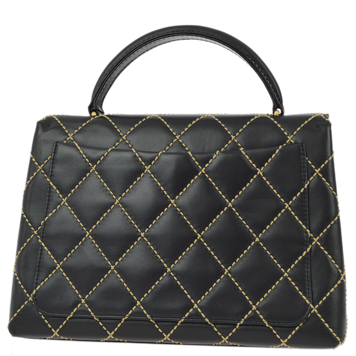 Chanel Black Calfskin Wild Stitch Kelly 30