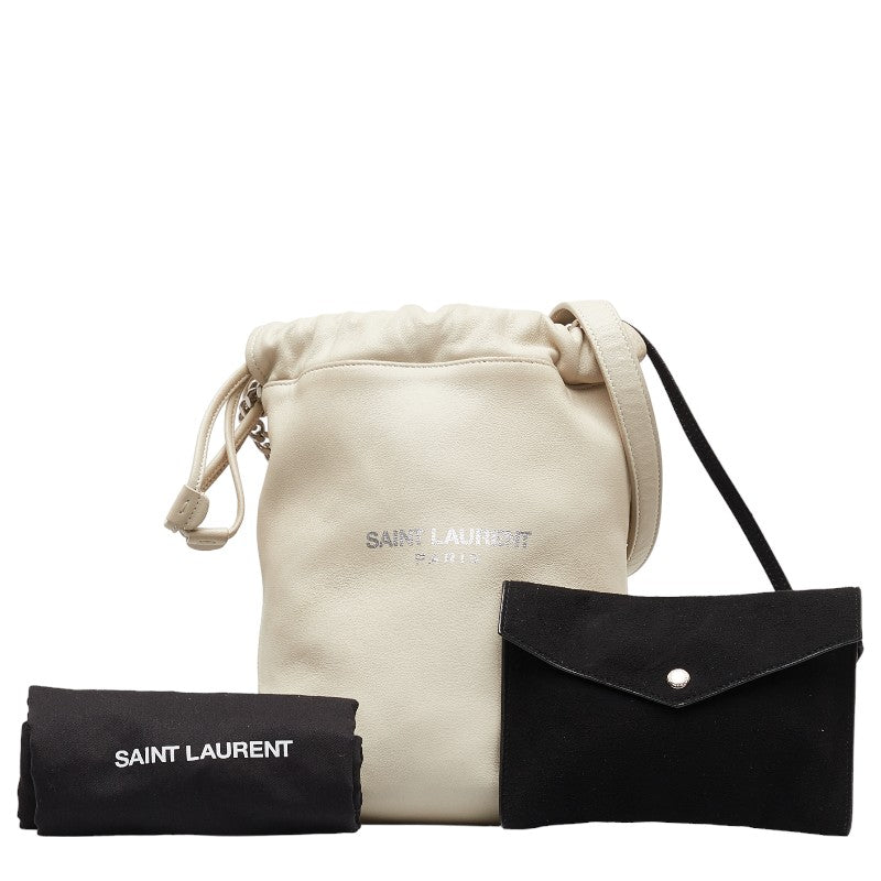 Saint Laurent Teddy Small  Chain Shoulder Bag 583328 Ivory White Leather  Saint Laurent