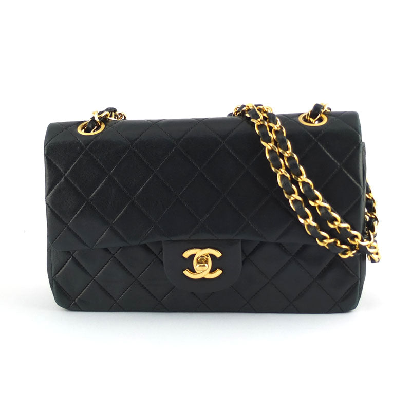 Chanel Double Flap Chain Shoulder Bag 23 A01113 Black G Gold