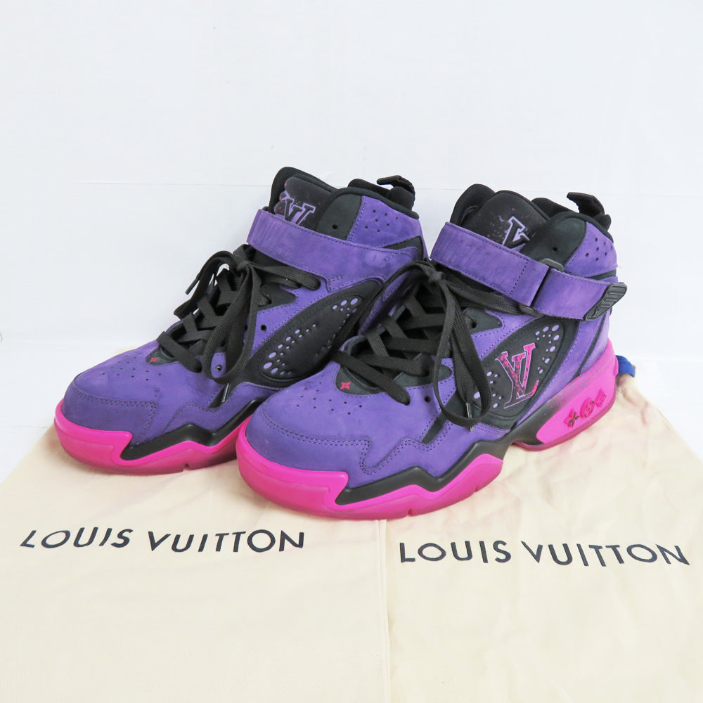 Louis Vuitton LV Trainer 2 Linesniker 1AAHD7 Violet 6 Half 25.5cm Purple Shoes Sued