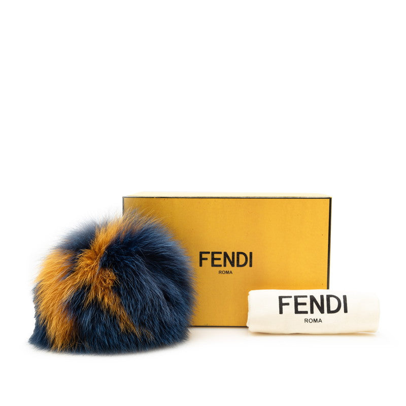 Fendi Pomponcham K Bag Cham Key Her Navy Brown Far  Fendi