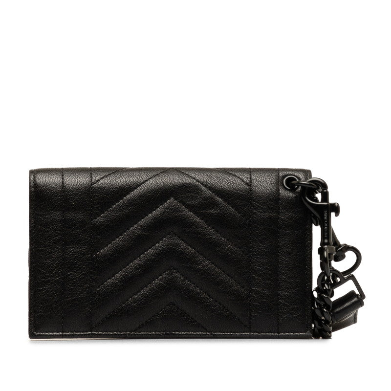 Saint Laurent YSL V Stitch Shoulder Bag Chain Wallet Black Leather  Saint Laurent