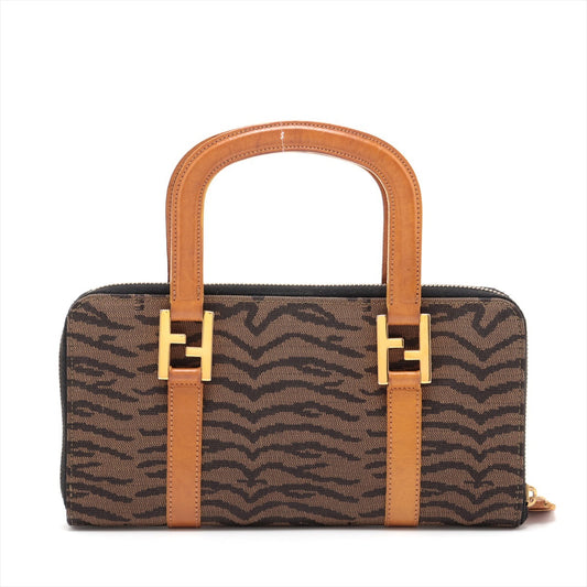 Fendi canvas x leather handbags brown zebra powder blowing harbours